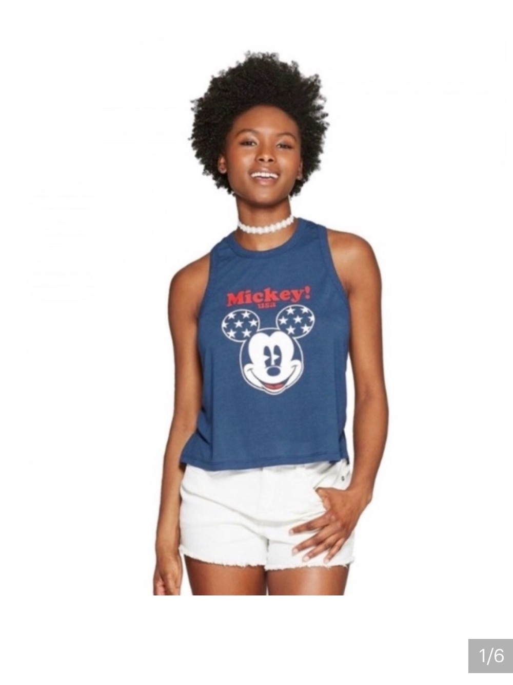 Disney women’s red white and blue Tee Mickey Mouse